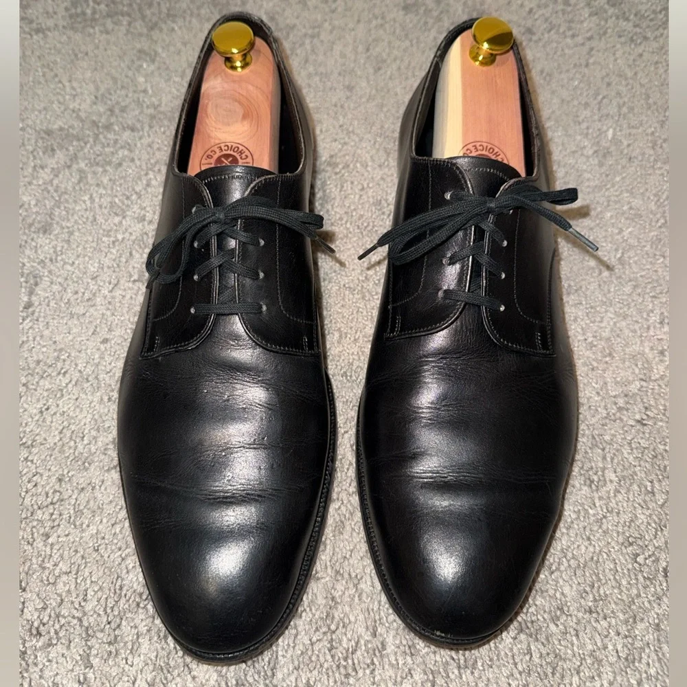 Classic Black Leather Derby Mens Brooks England Leather Blake Stitch